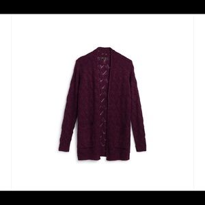 Bristol Pointelle Burgundy Cardigan